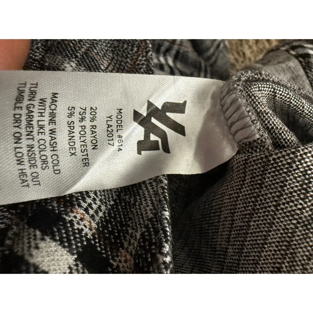YoungLA Mens 32x30 Plaid Trousers Grey Black White Slim Fit Model 614 Dapper